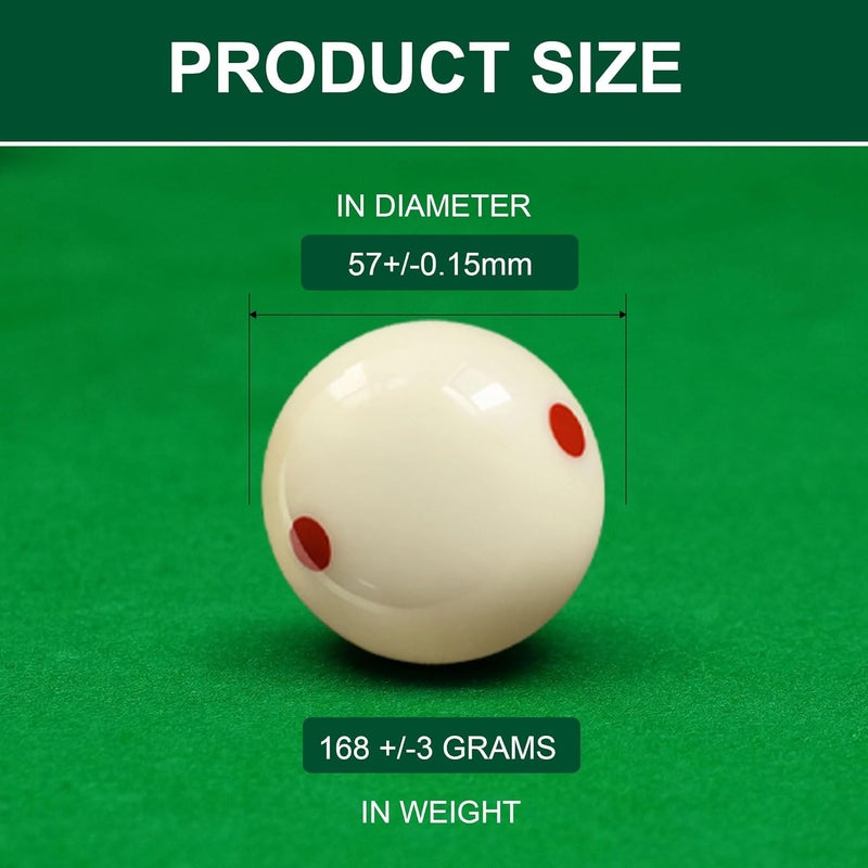 HMQQ 2 1/4" Pool Cue Ball and Professional AAAA Grade Billiards Balls, White Cue Ball, Set of 1,6oz - Image 2